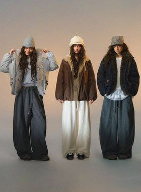 SOMESOWE 可拆卸毛领派克羽绒服