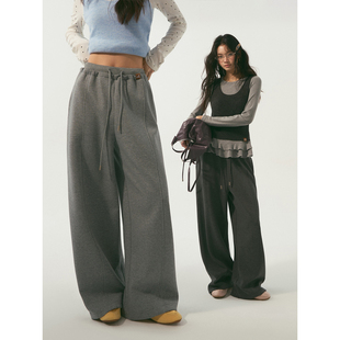 SOMESOWE 松弛感双腰头弯刀卫裤