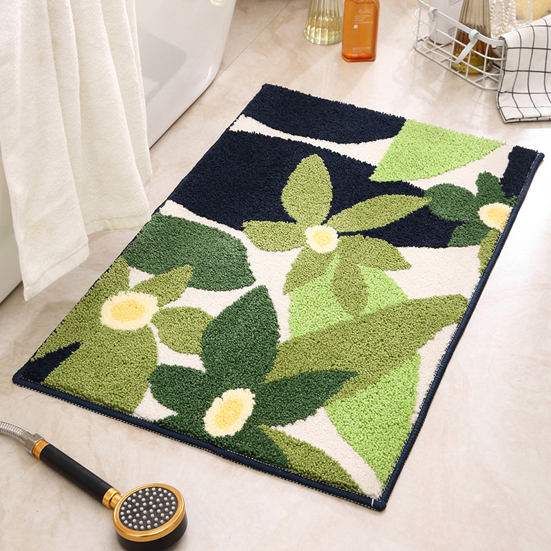 Dopamine moss flocking bathroom anti slip mat卧室地毯
