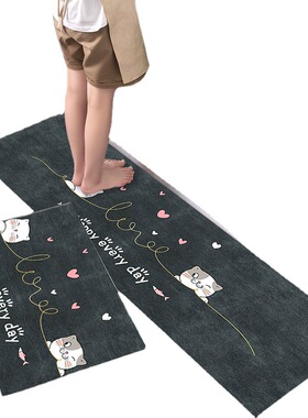 Kitchen Carpet Cartoon Absorbent Foot Mat厨房地毯吸水脚垫