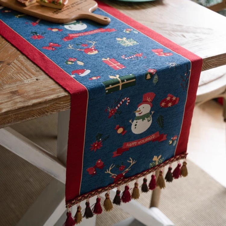Christmas themed table flag decorative strip high-end tablec