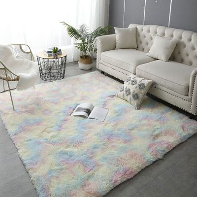 Silk tie dye carpet, bedside carpet丝毛扎染地毯家用床边地毯
