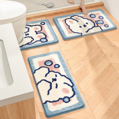Bathroom floor mat with plush and absorbent properties地垫