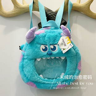 正版怪物电力公司怪兽大学毛怪苏利文双肩包透明痛包晒娃包背包
