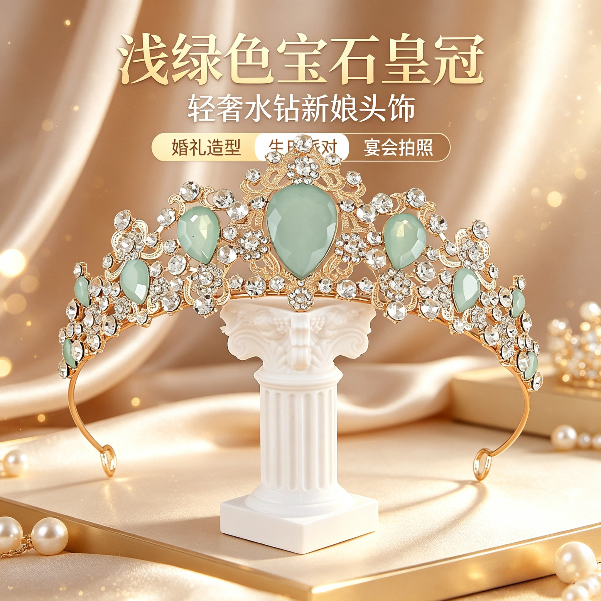 新娘婚纱礼服皇冠十八岁生日发饰