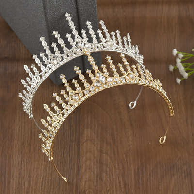儿童轻奢水晶王冠高端皇冠头饰公主生日礼物女童舞台表演头冠发饰