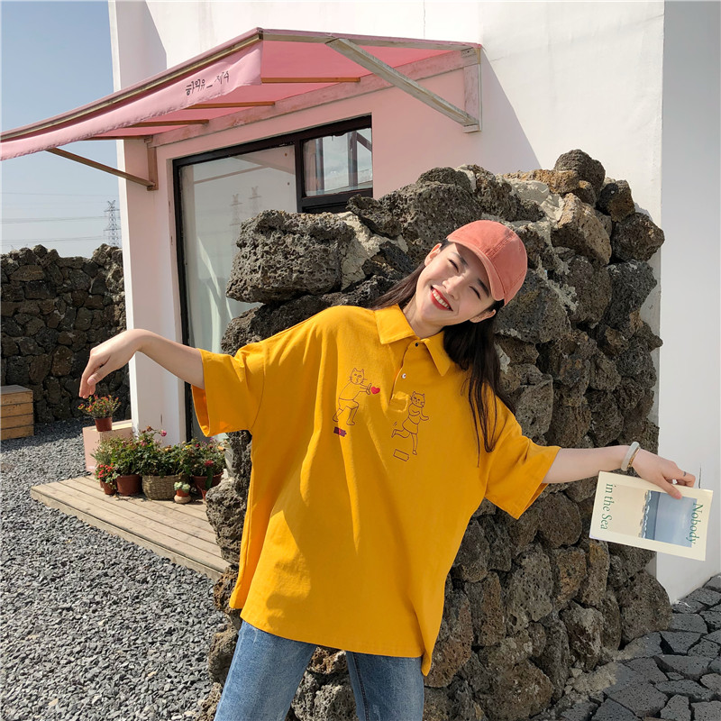 Ïļ¾Ð¿°æ·Áì¿É°®¿¨Í¨Ó¡»¨¿íËÉÏÔÊݶÌÐäTÐôŮװѧÉúÉÏÒ·þ³±