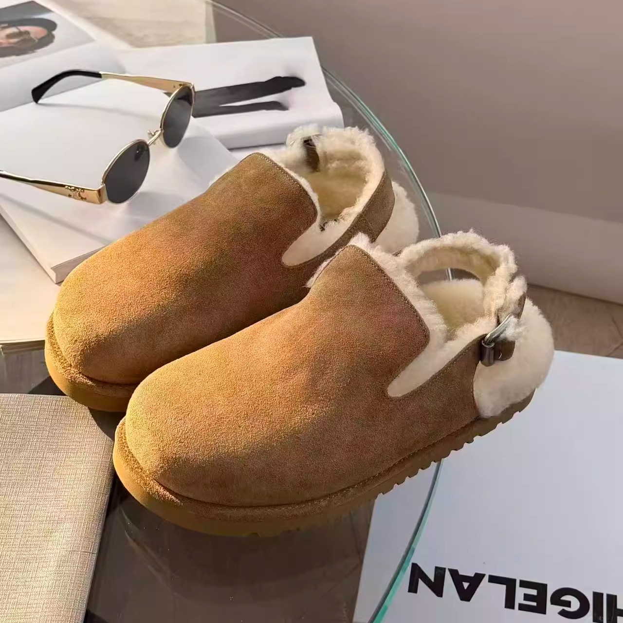 松糕底胶粘鞋323-96磨砂日常真皮