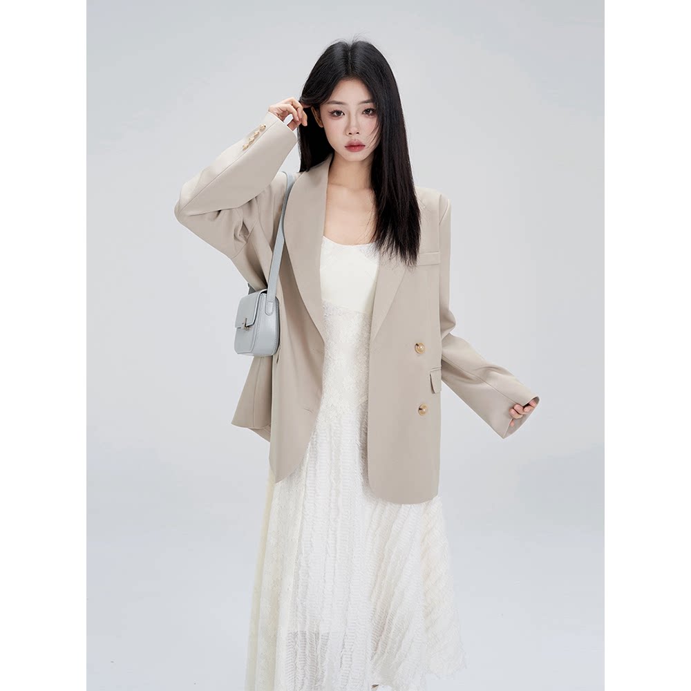 时尚休闲设计感西装外套吊带连衣裙套装通勤两件套女2025春季爆款