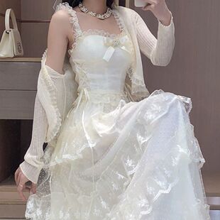 波西米亚风系带收腰小众开衫 新款 拼接半身裙三件套 夏装 在逃公主