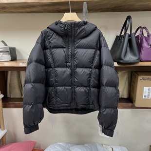 设计感双拉链连帽短款羽绒服女冬季宽松显瘦加厚保暖90白鸭绒外套