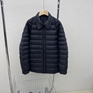 轻薄衬衫领羽绒服女中长款2026冬季新款宽松休闲显瘦90白鸭绒外套