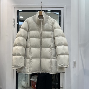 2025冬季新款韩版宽松针织领拼接羽绒服女中长款加厚90白鸭绒外套