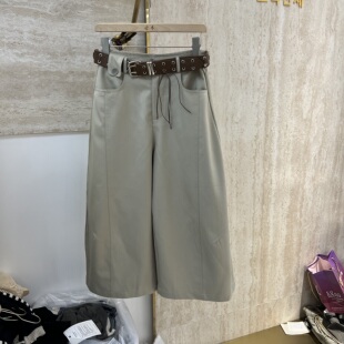 女宽松休闲直筒裤 3R3正品 高腰显瘦八分阔腿裤 韩版 3W8656春夏新款