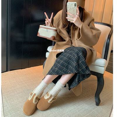 【sheii苏茵茵】行走小棉袄~加绒扣带保暖羊羔毛毛勃肯鞋女乐福鞋