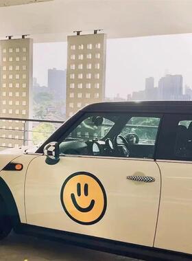 minicooper笑脸卡通车贴miniev糯玉米小蚂蚁动漫个性车门装饰拉花