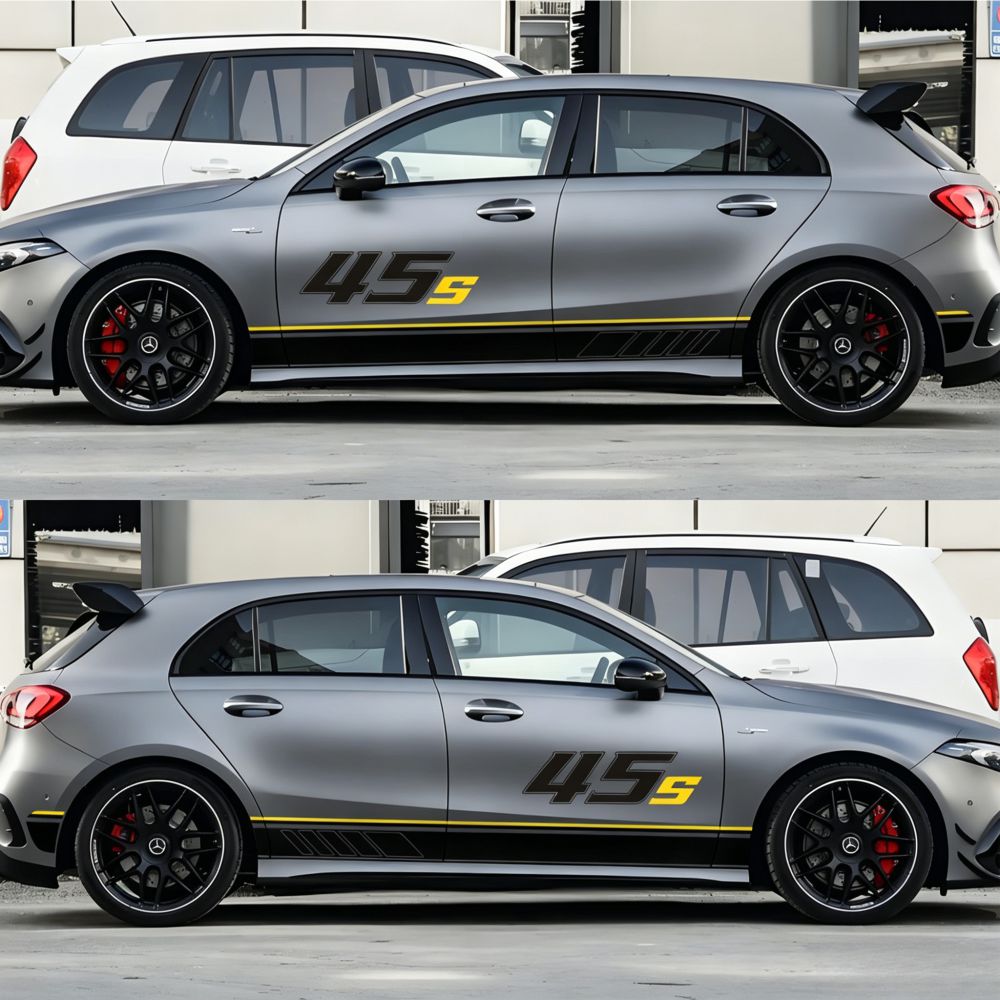 适用于奔驰A45s车贴拉花个性Benz AMG a35 a200l车身机盖改装贴纸