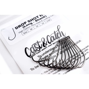 七成路亚 双背刺直柄钩 有倒刺防滑钩 长柄倒钓钩 黑坑鲈鱼倒刺钩