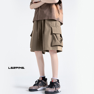 BDLS工作室文艺男女店港风情侣款夏新款无影墙大码机能风工装短裤