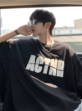 BDLS工作室文艺男女店港风情侣款发泡字母纯棉短袖t恤男半袖上衣