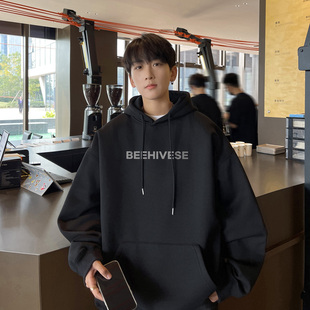 BDLS工作室文艺男女店港风情侣款连帽卫衣男帽衫男女可穿情侣款韩