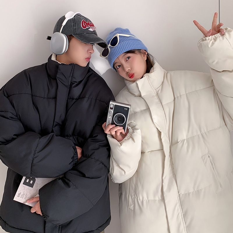 BDLS工作室文艺男女店港风情侣款情侣棉衣男棉袄加绒加厚棉服外套