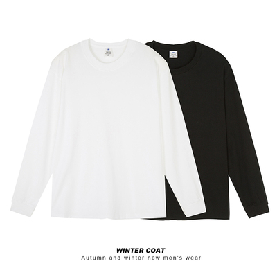 纯色T恤打底衫螺纹口纯棉长袖T恤