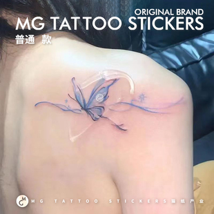 唯美浪漫蝴蝶图案肩花氛围感锁骨腿部防水少女心纹身贴 tattoo