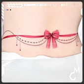 tattoo 小蛮腰粉色腰链腿环可爱少女感Y2K腿部手臂腰臀纹身贴