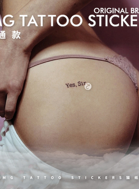 MG tattoo 性感迷你英文Yes,Sir 个性小图英文纹身贴纸 是.先生