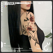 tattoo 浪漫素花图案手臂花朵大图腿部文艺度假高级感纹身贴女