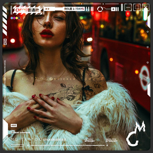 浪漫素花肩膀大图冷淡风性感辣妹网红度假吸睛纹身贴女 tattoo