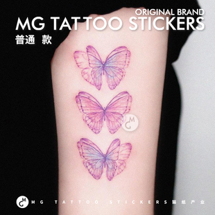彩色浪漫日系唯美少女文艺蝴蝶图案小清新防水纹身贴纸 tattoo