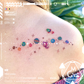 喵星人星球 tattoo 可爱彩色趣味创意少女心锁骨手臂纹身贴纸