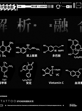 MG tattoo 二代草本 化学分子式图案持久简约个性男女草本纹身贴