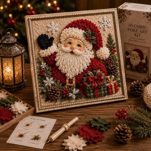 3D Christmas Fabric Poke Art Kit Handmade DIY Fabric Poke Ar
