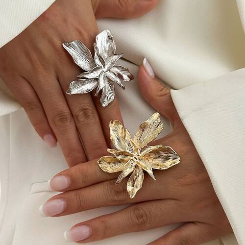 Personality Design Double Layered Big Flower Ring for Women