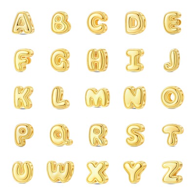 26 English letter bead gold DIY jewelry accessories