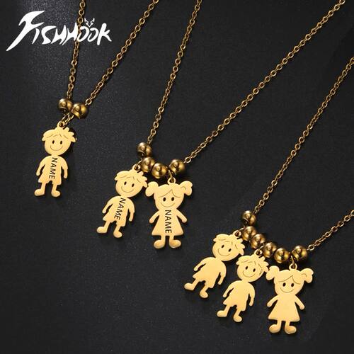 Personalized Boy Girl Necklace Chain Name Mother Father Day