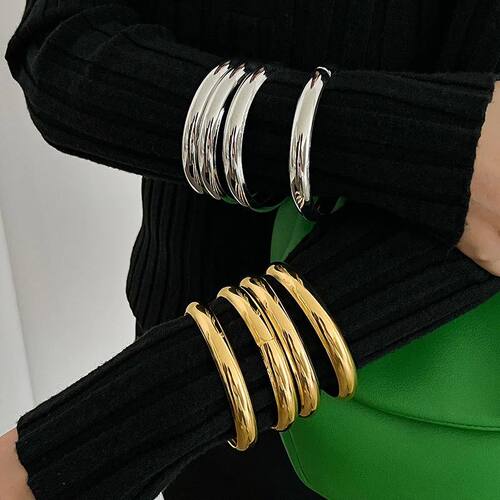 Vintage Punk Bracelets Set for Women Twist Texture Bangles G
