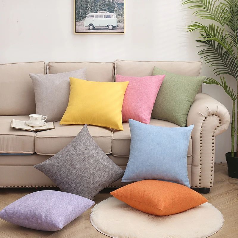 Solid thickened square pillow, sofa, living room pillow cove