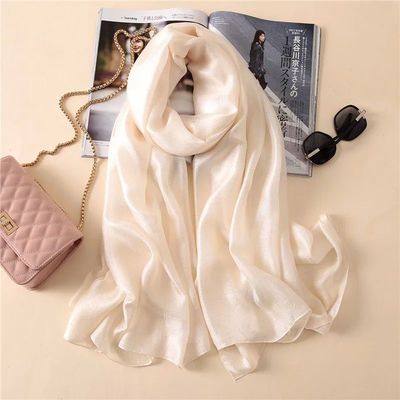 Brand WomenScarf Plain Solid Silk Linen Shawls Scarves Summe