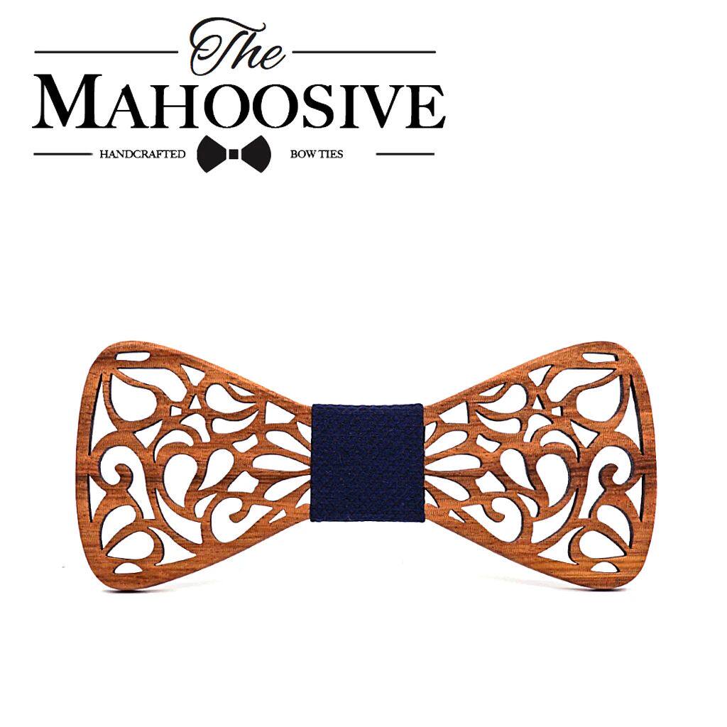 Mahoosive New Floral Wood Bow Ties for Men Bowtie Hollow But
