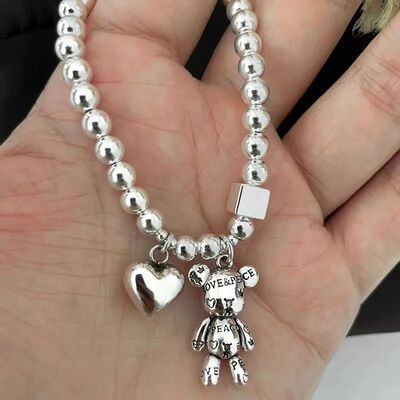 Sterling Silver Bracelets for Women String of Beads Accessor