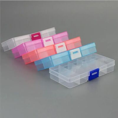 10 Slots ( Adjustable) Plastic Jewelry Box Storage Case Craf