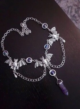 Gothic Bat Necklace, Halloween necklace, Vampire Bat Necklac