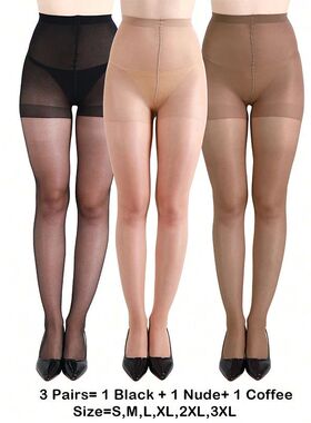 Kave 3 Pairs 20D Women's Sheer Tights Ultra Thin High Waist