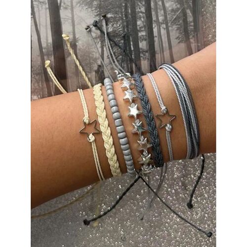 7pcs Bohemian Star Beads Handmade Blue Bracelet Set Holiday