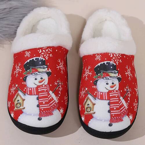 Christmas Cute Cartoon Cotton Slippers Women Mix Color Anti
