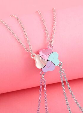 4Pcs/setLucky Four Leaf Clover Stitching Best Friend Bestie